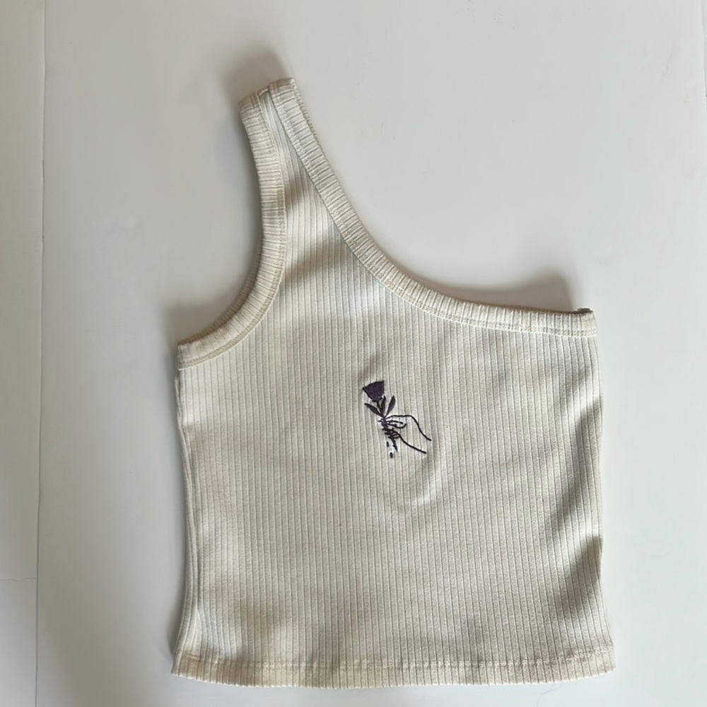 Shein ribbed, cream color, tank top